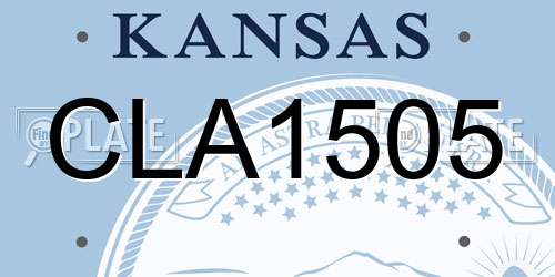 CLA1505 Kansas License Plate