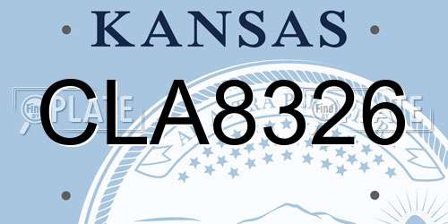 CLA8326 Kansas License Plate