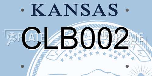 CLB002 Kansas License Plate