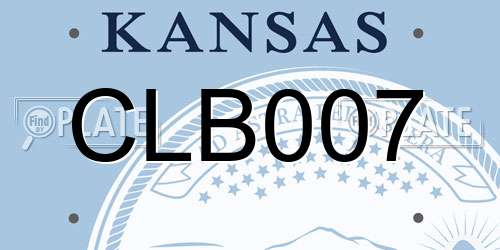 CLB007 Kansas License Plate