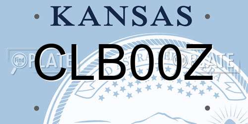 CLB00Z Kansas License Plate