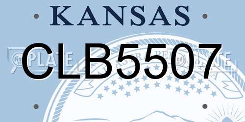 CLB5507 Kansas License Plate