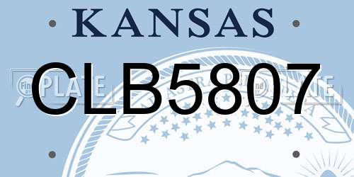 CLB5807 Kansas License Plate