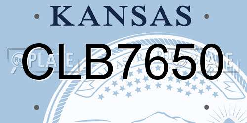 CLB7650 Kansas License Plate