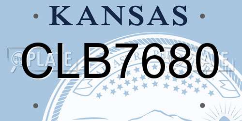 CLB7680 Kansas License Plate