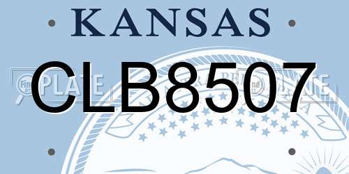 CLB8507 Kansas License Plate