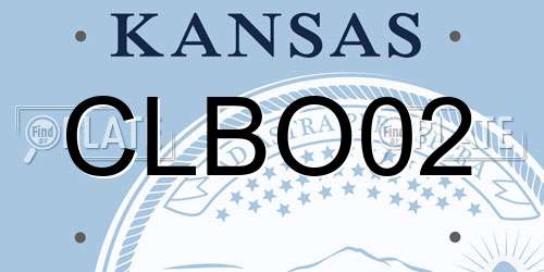CLBO02 Kansas License Plate