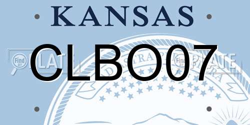 CLBO07 Kansas License Plate