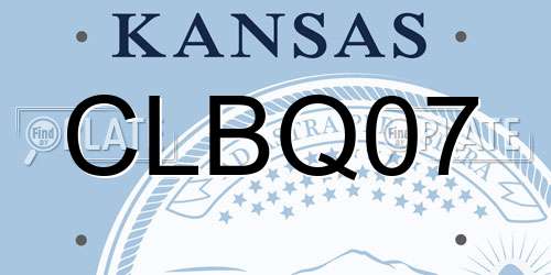 CLBQ07 Kansas License Plate