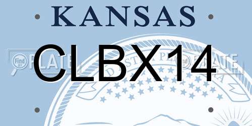 CLBX14 Kansas License Plate