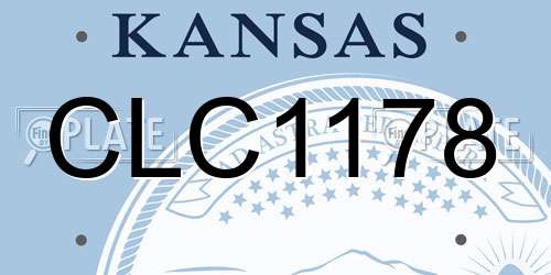 CLC1178 Kansas License Plate