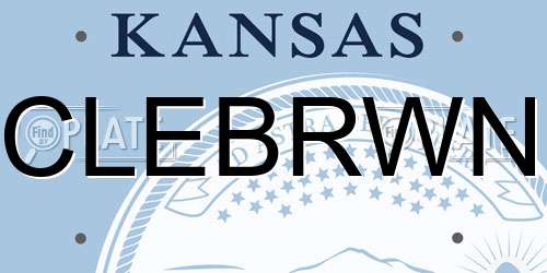 CLEBRWN Kansas License Plate