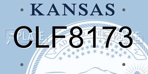 CLF8173 Kansas License Plate
