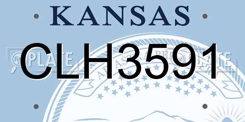 CLH3591 Kansas License Plate