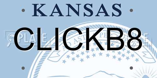 CLICKB8 Kansas License Plate