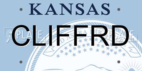 CLIFFRD Kansas License Plate