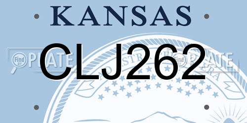 CLJ262 Kansas License Plate