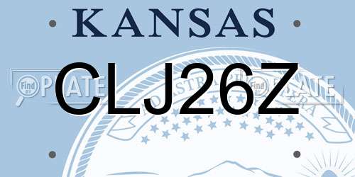 CLJ26Z Kansas License Plate