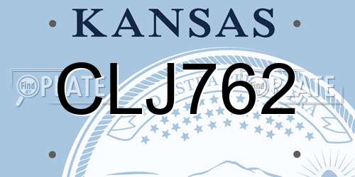 CLJ762 Kansas License Plate