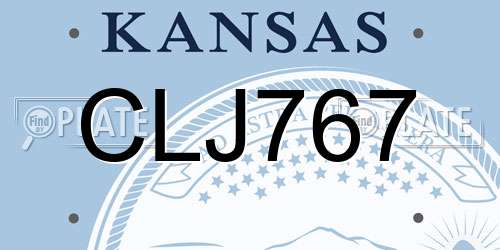 CLJ767 Kansas License Plate
