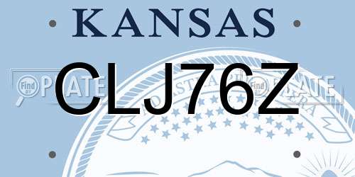 CLJ76Z Kansas License Plate