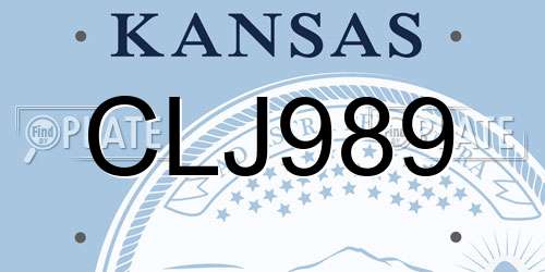 CLJ989 Kansas License Plate