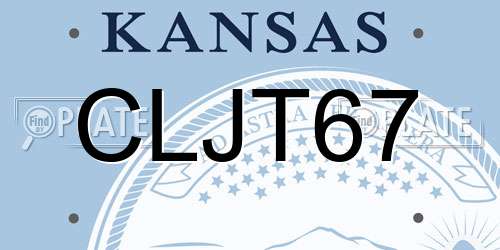 CLJT67 Kansas License Plate