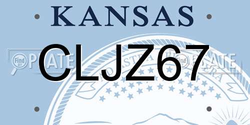 CLJZ67 Kansas License Plate