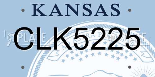 CLK5225 Kansas License Plate