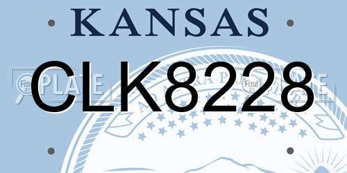CLK8228 Kansas License Plate