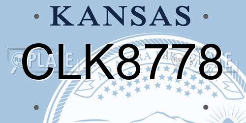 CLK8778 Kansas License Plate