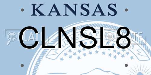 CLNSL8 Kansas License Plate