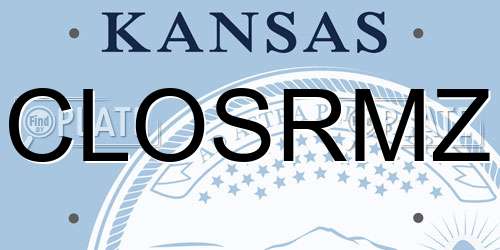 CLOSRMZ Kansas License Plate