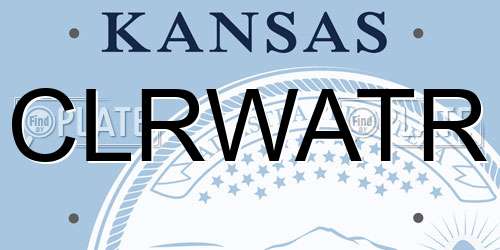 CLRWATR Kansas License Plate