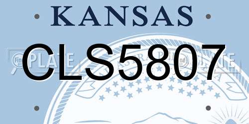 CLS5807 Kansas License Plate