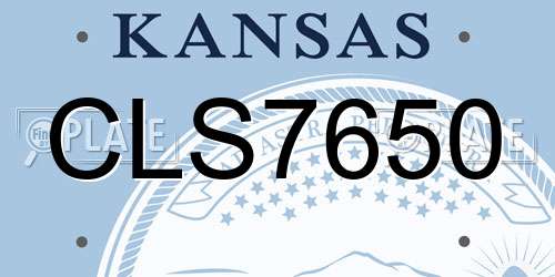 CLS7650 Kansas License Plate