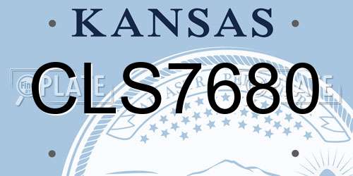 CLS7680 Kansas License Plate