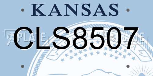 CLS8507 Kansas License Plate