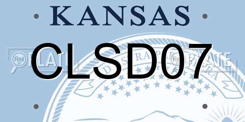 CLSD07 Kansas License Plate