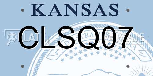 CLSQ07 Kansas License Plate