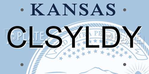 CLSYLDY Kansas License Plate
