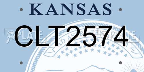 CLT2574 Kansas License Plate