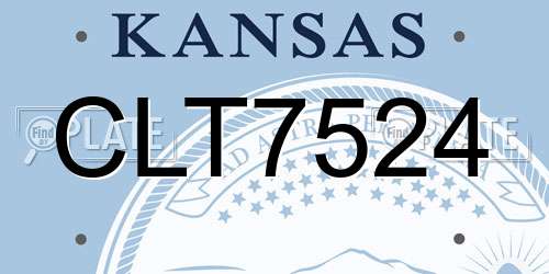 CLT7524 Kansas License Plate