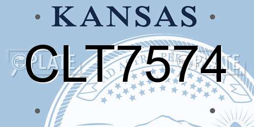 CLT7574 Kansas License Plate