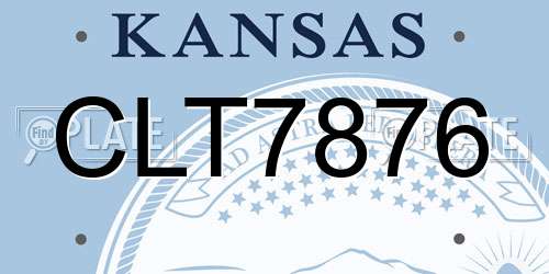 CLT7876 Kansas License Plate