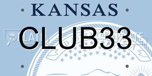 CLUB33 Kansas License Plate