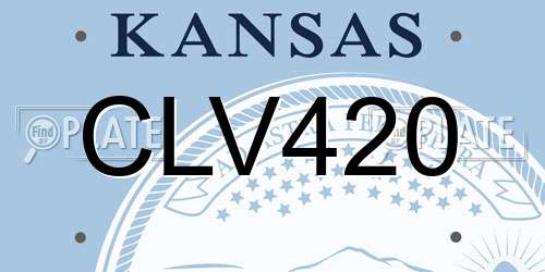 CLV420 Kansas License Plate
