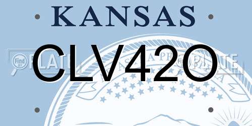 CLV42O Kansas License Plate