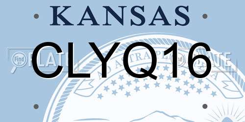 CLYQ16 Kansas License Plate