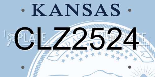 CLZ2524 Kansas License Plate